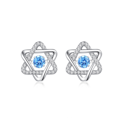 Dancing Blue Earring Silver 925 Cubic Zirconia Earrings